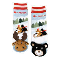 Messy Moose Socks, Baby Socks Canada Toboggan Mis-match, 6 Pack