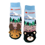 Messy Moose Socks, Baby Socks Canada Flower Mountains Socks, 6 Pack