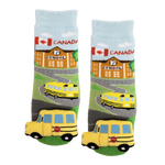 Messy Moose Socks, Baby Socks Canada School Bus Socks, 6 Pack
