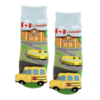 Messy Moose Socks, Baby Socks Canada School Bus Socks, 6 Pack