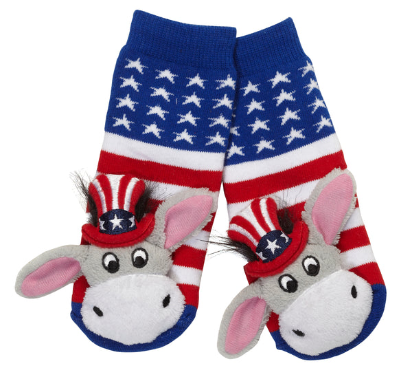 Messy Moose Socks, Stars & Stripes Donkey, 6 Pack