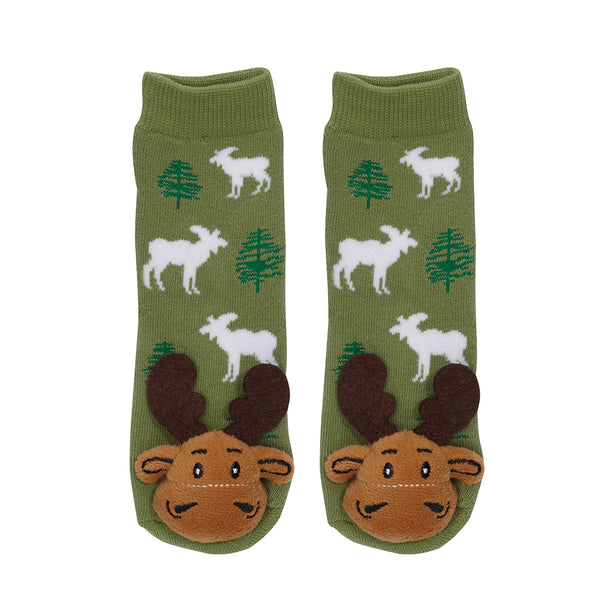Messy Moose Socks, Pine Tree Moose, 6 Pack