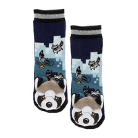 Messy Moose Socks, City Raccoon, 6 Pack