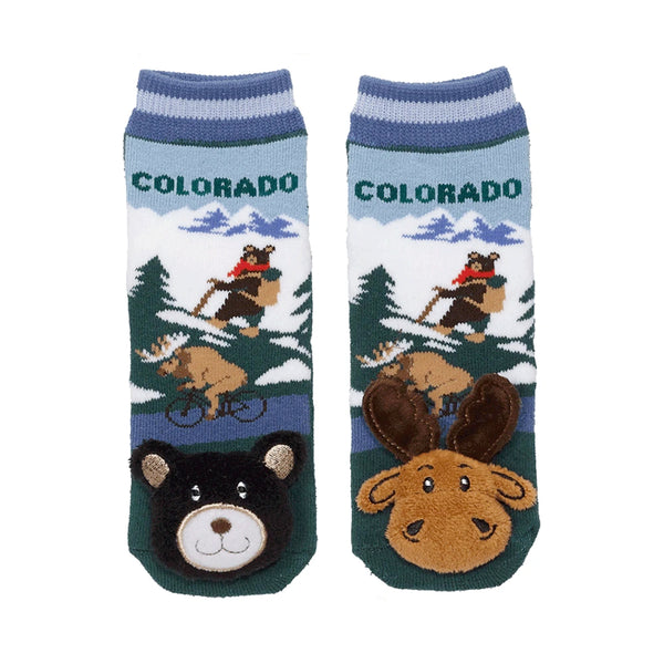 Messy Moose Socks, Colorado Moose and Black Bear, 6 Pack