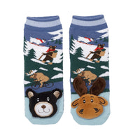 Messy Moose Socks, Mismatch Mountain Moose and Black Bear, 6 Pack