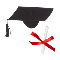 Graduation Hat & Diploma Set 6 Pack
